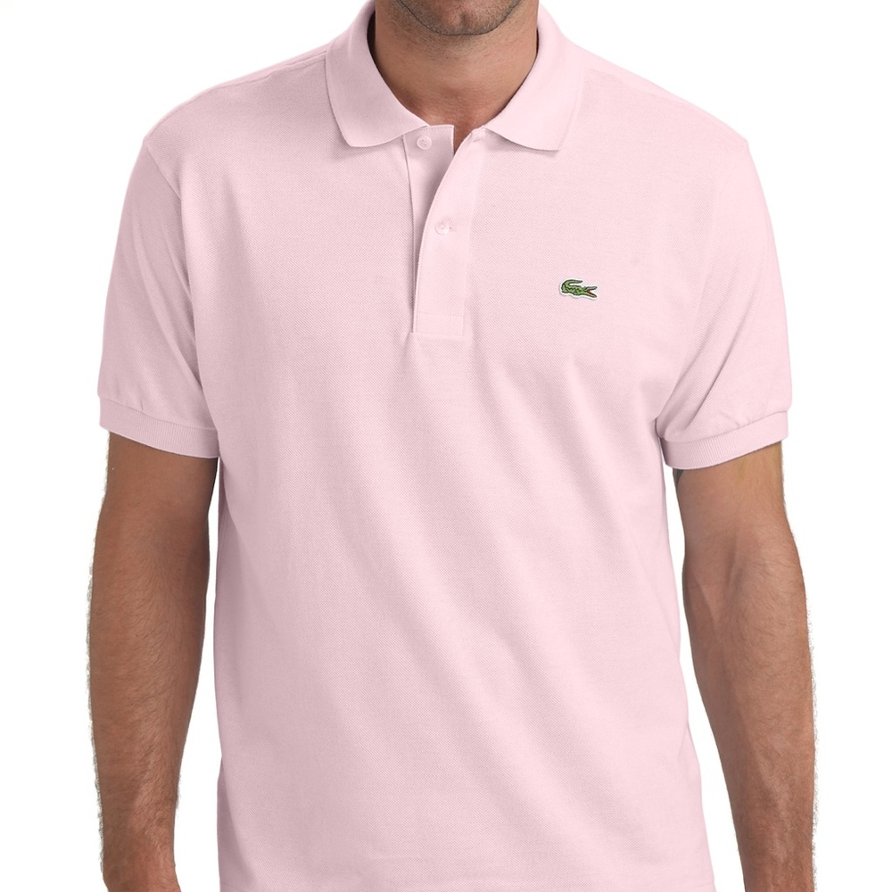 Lacoste Men's Pink Knit Cotton Polo